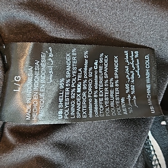 WHBM black floral 1 shoulder stretchy top-L - Picture 7 of 9